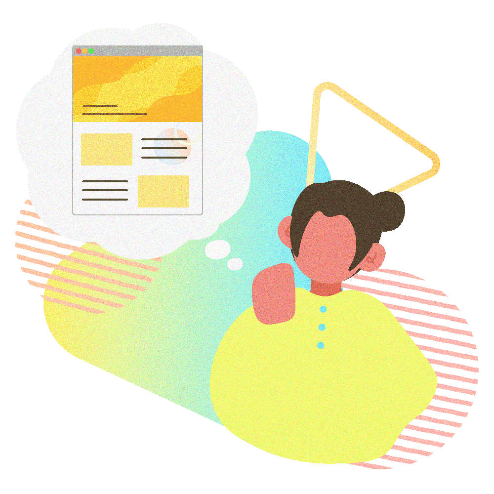 ホームページを想像する女性